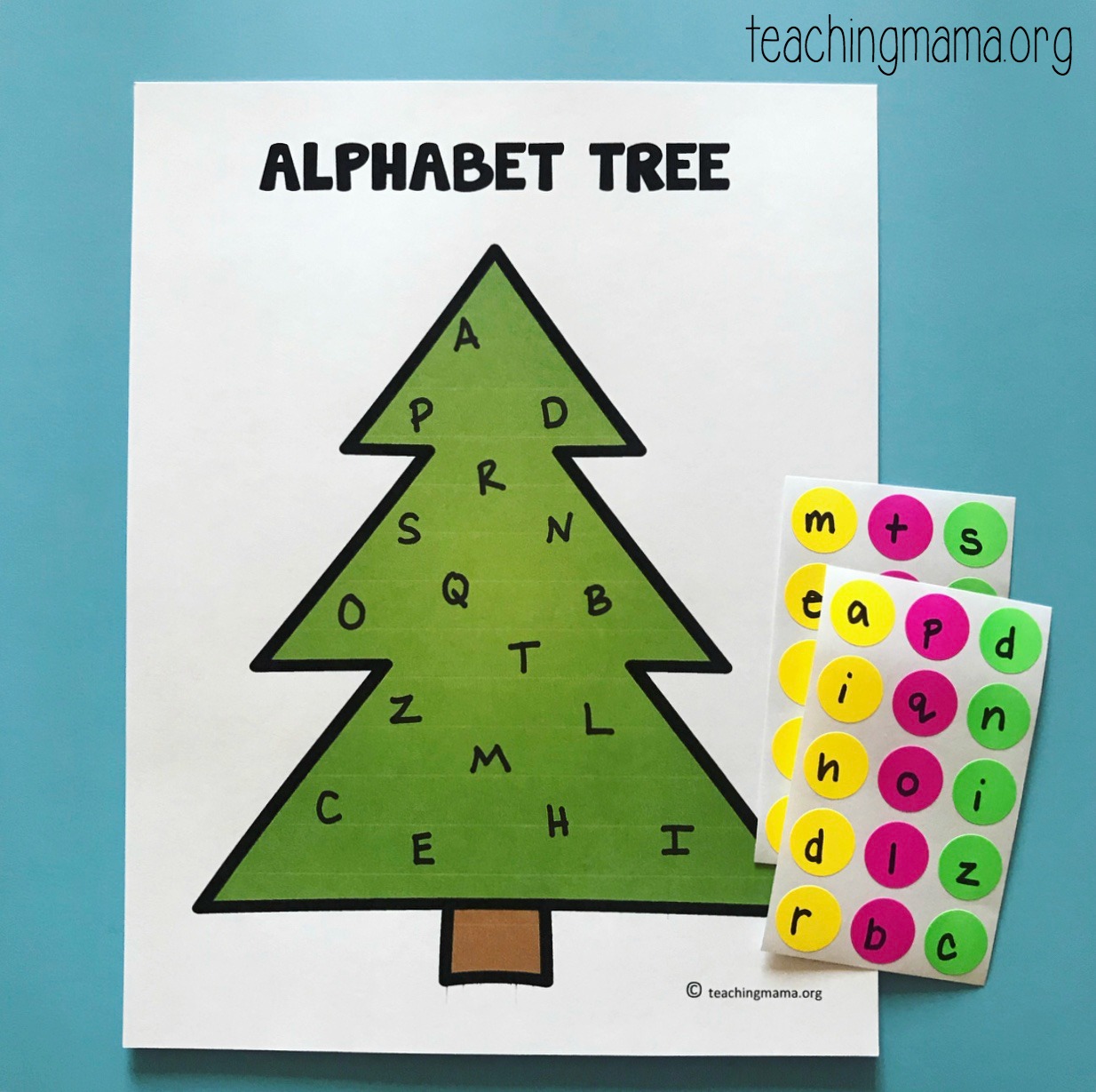 alphabet christmas tree - teaching mama